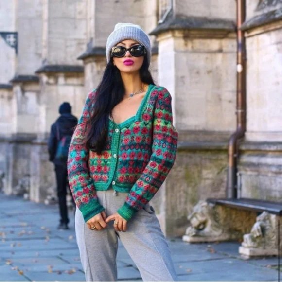 Zara Sweaters - Zara Knit Jacquard Jacket